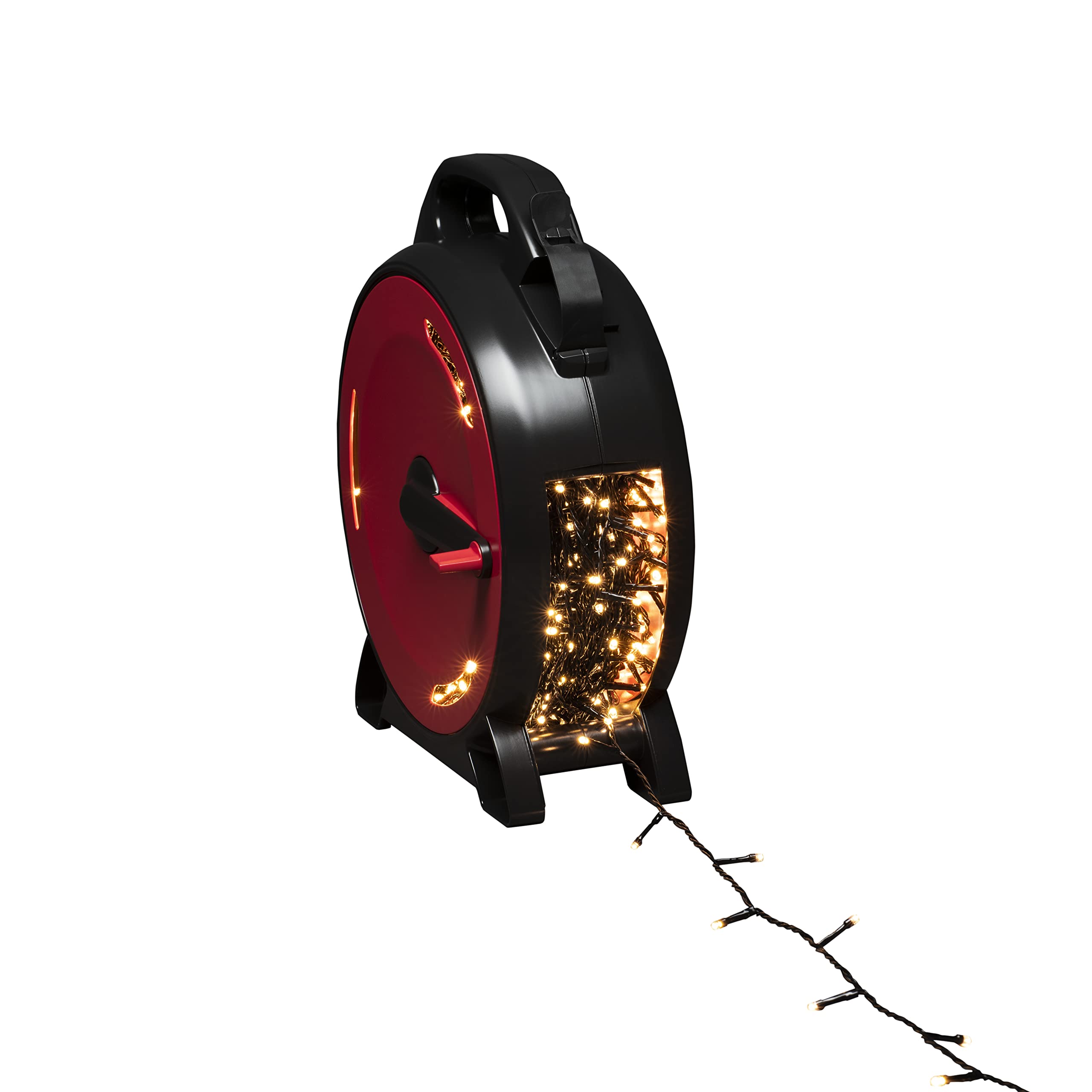 Konstsmide Micro LED Cable Reel Christmas Outdoor Fairy Lights Plug in/Outdoor or Indoor (IP44) / 1000 Warm White Diodes/Black Cable String Lights