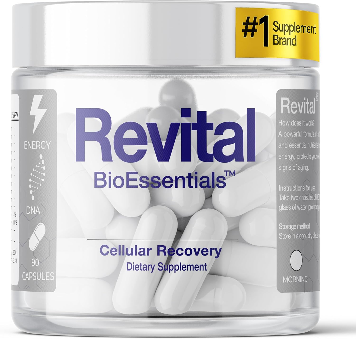 Revital® – Focus and Energy Supplement with NAD+ Complex, Resveratrol & Shilajit – Advanced Energy Supplements for Women and Men for Mental Clarity, Cellular Energy & Vitality