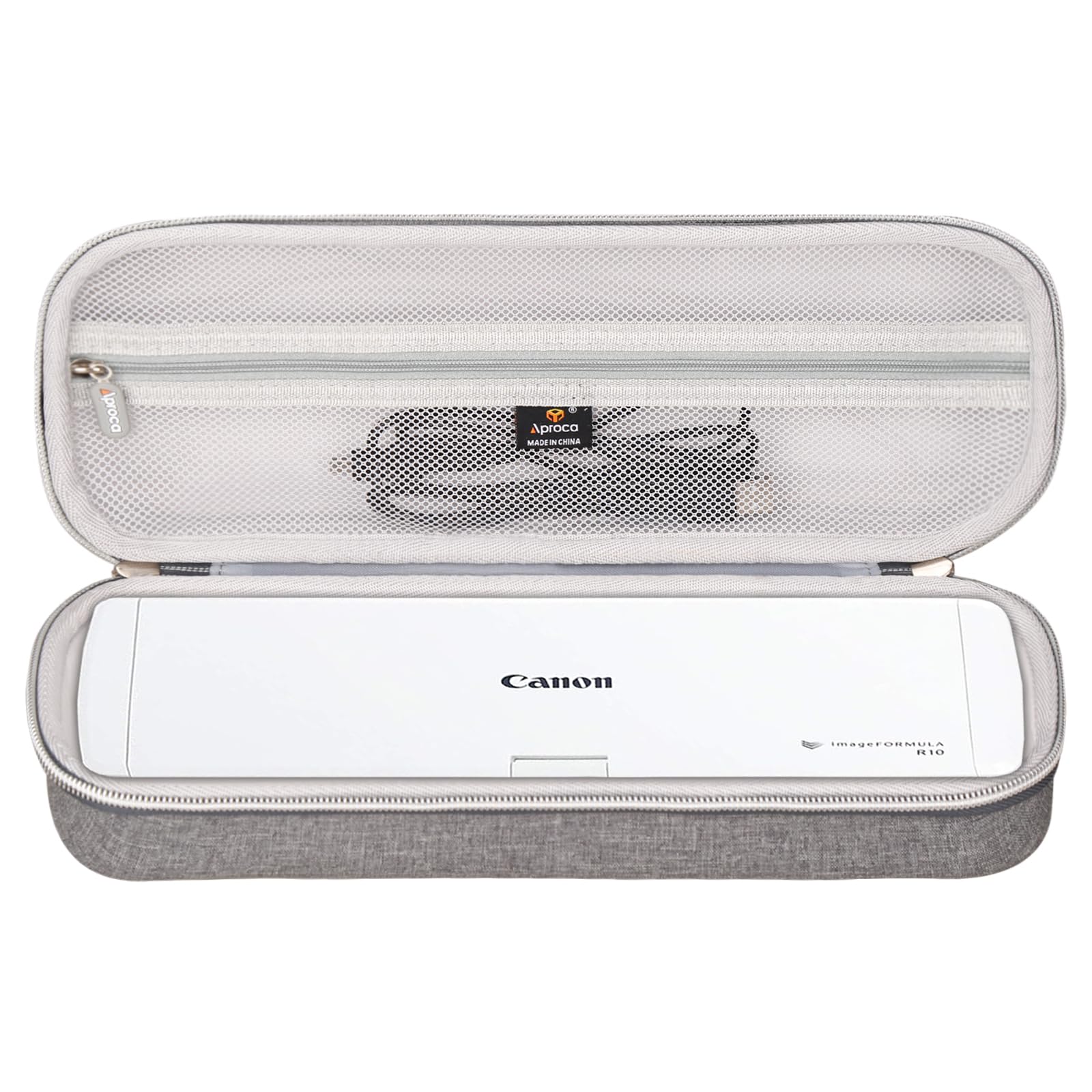 Aproca Case Compatible with Canon ImageFORMULA R10 / ImageFORMULA P-215II Portable Document Scanner, Hard Storage Bag for Accessories -Grey (Case Only