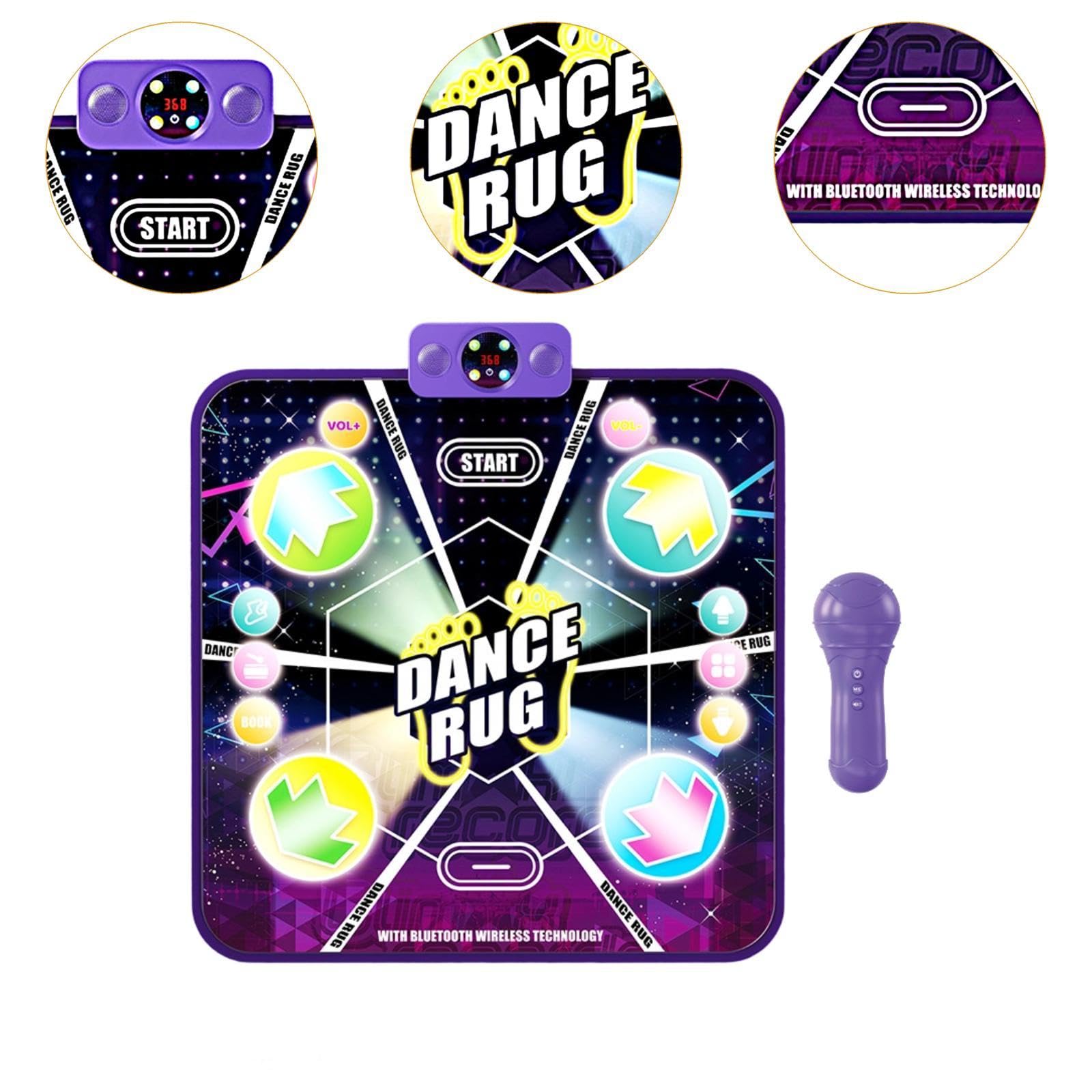 Tappeto da Ballo Luminoso per Bambine E Bambini, Tappeto Interattivo con Musica, Tappeto da Gioco Elettronico per La Casa, Regalo di Compleanno