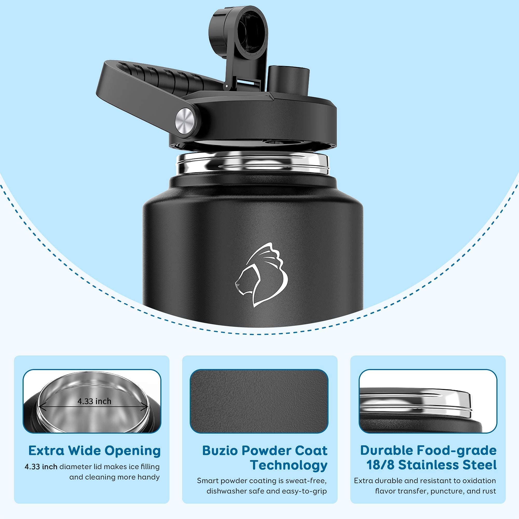 BUZIO Stainless Steel Gallon Jug Spout Lid With Wide Dominican Republic