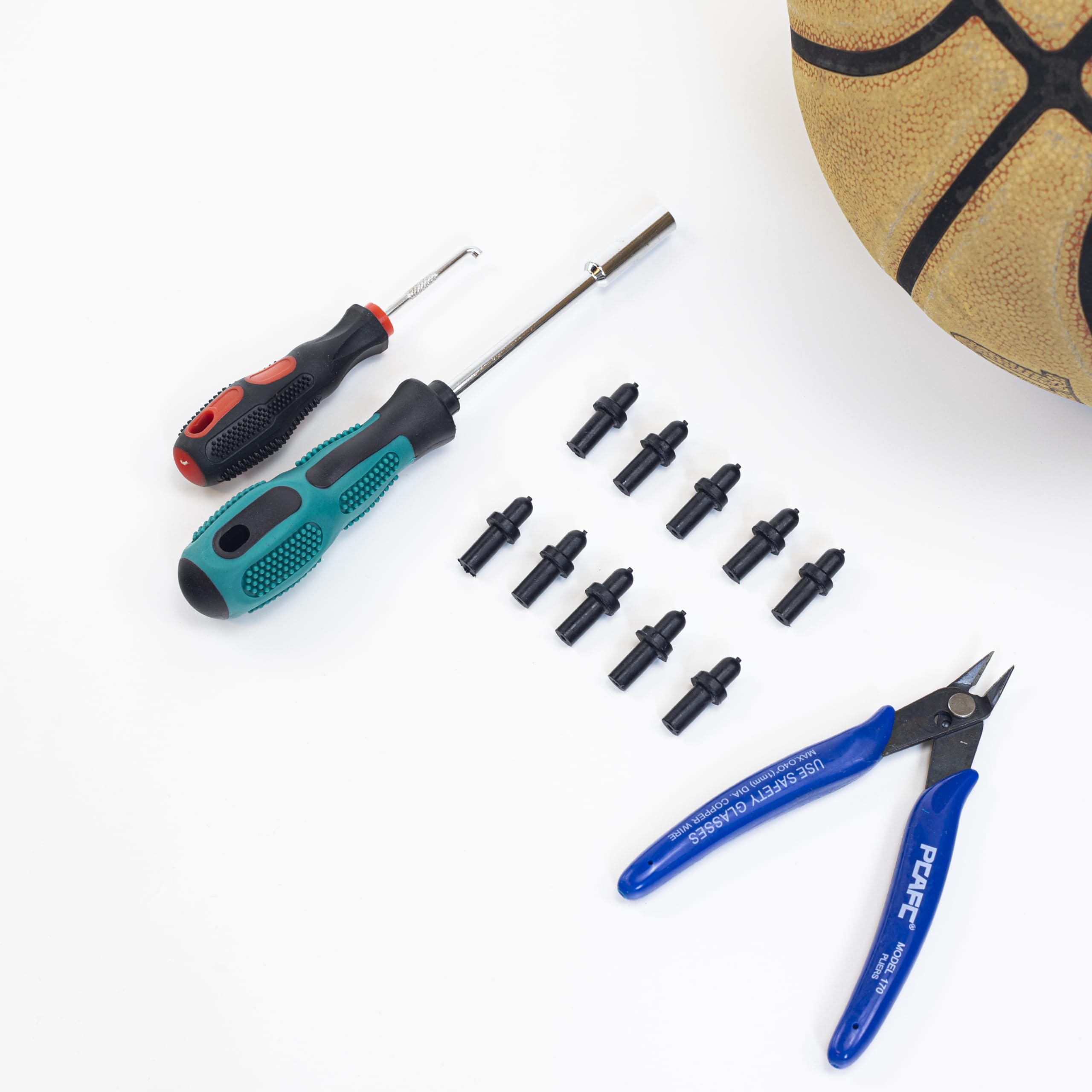 10 Basketball Valves & Leak Repair Kit - Ball Doctor for Inflatable Balls (Nozzle, Hex Socket, Crochet Hook, Diagonal Pliers) - for Basketball, Football, Volleyball and More-image-24