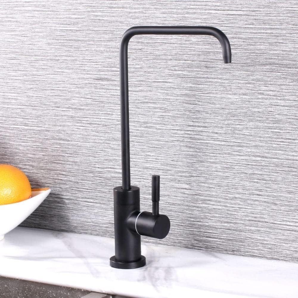 Water Filter Faucet Black Stainless Steel Direct Drinking Water Single Cold Water Rotating,Ca