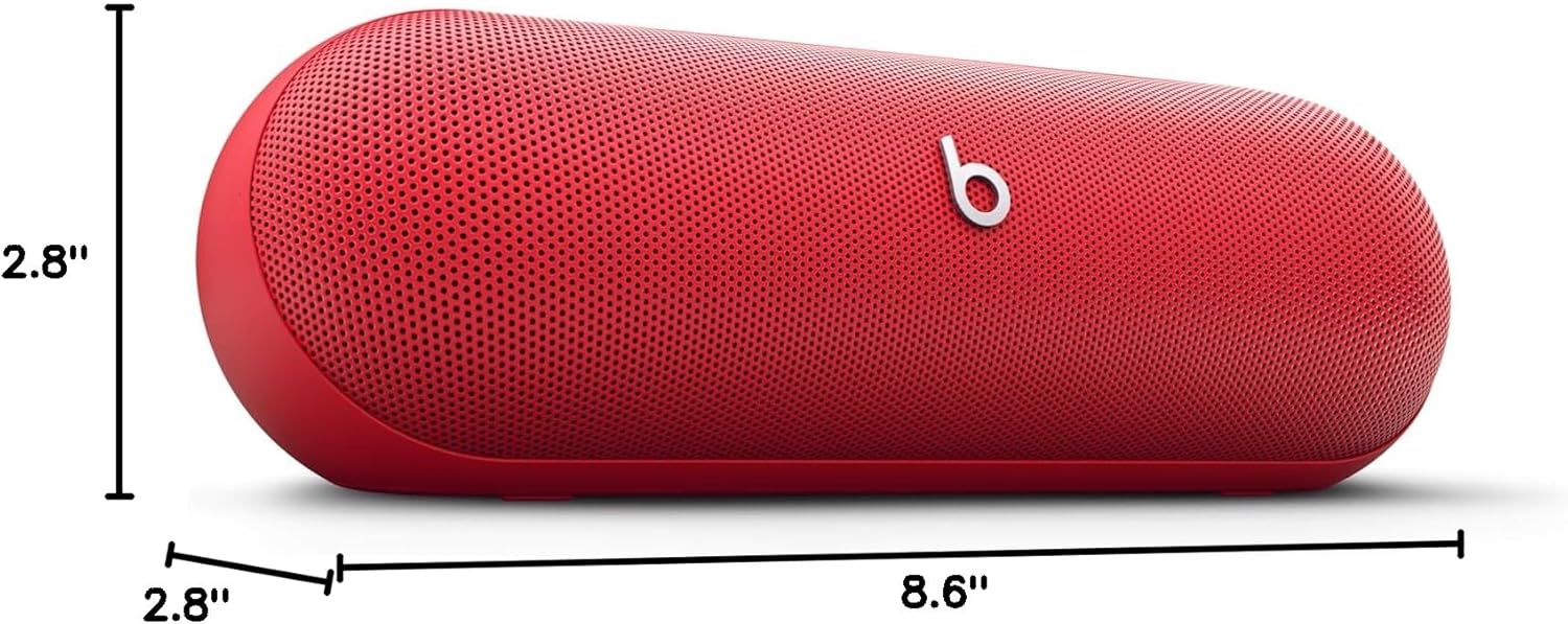 Beats Pill - Bluetooth Speaker and Portable Wireless Charger via USB-C - Built-in Microphone – Statement Red (Renewed Premium)