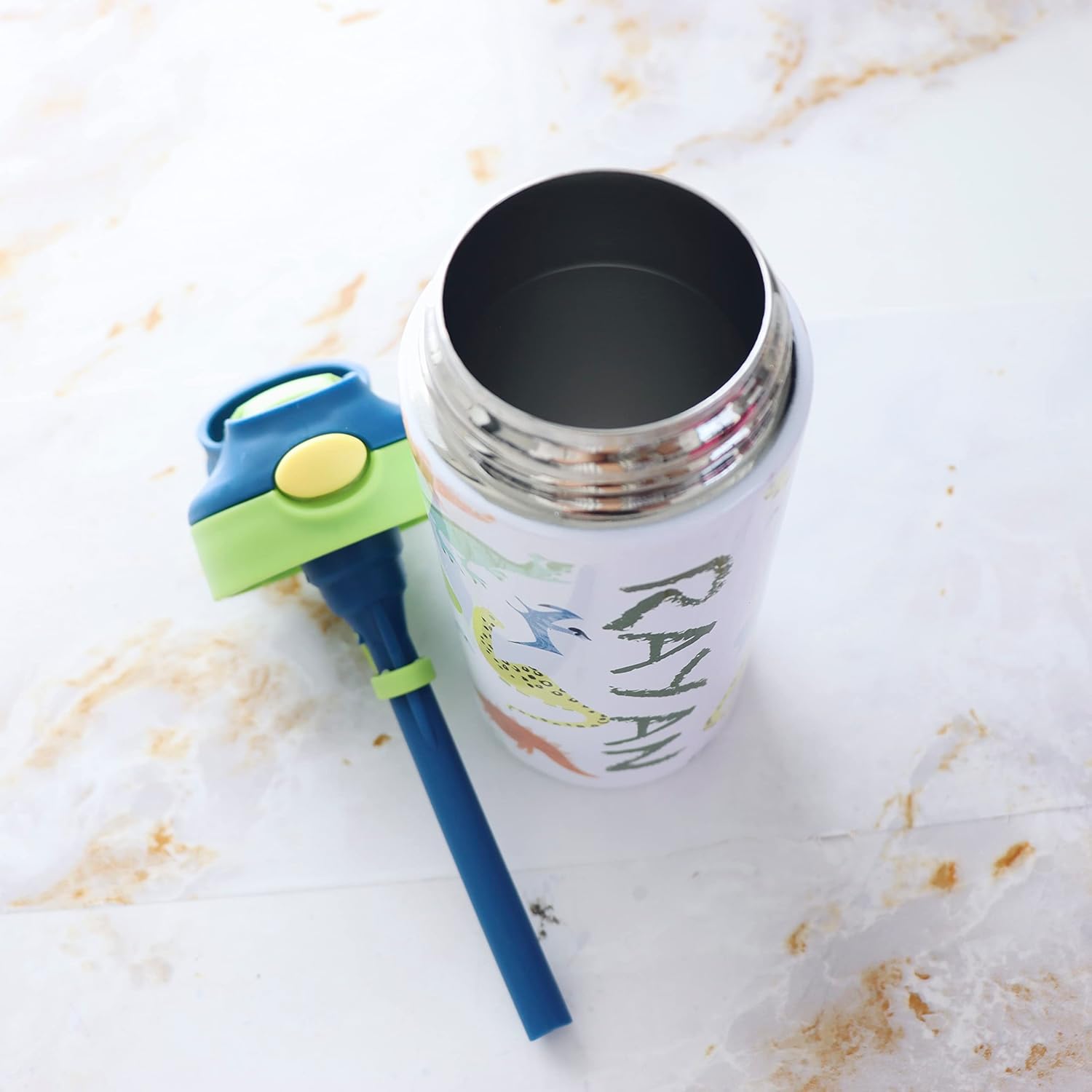 Personalized Kids Water Bottle with Straw Lid - Custom Name Rainbow Design Leak-Proof, 12 oz - Perfect for School, Sports, and Travel - Image 4