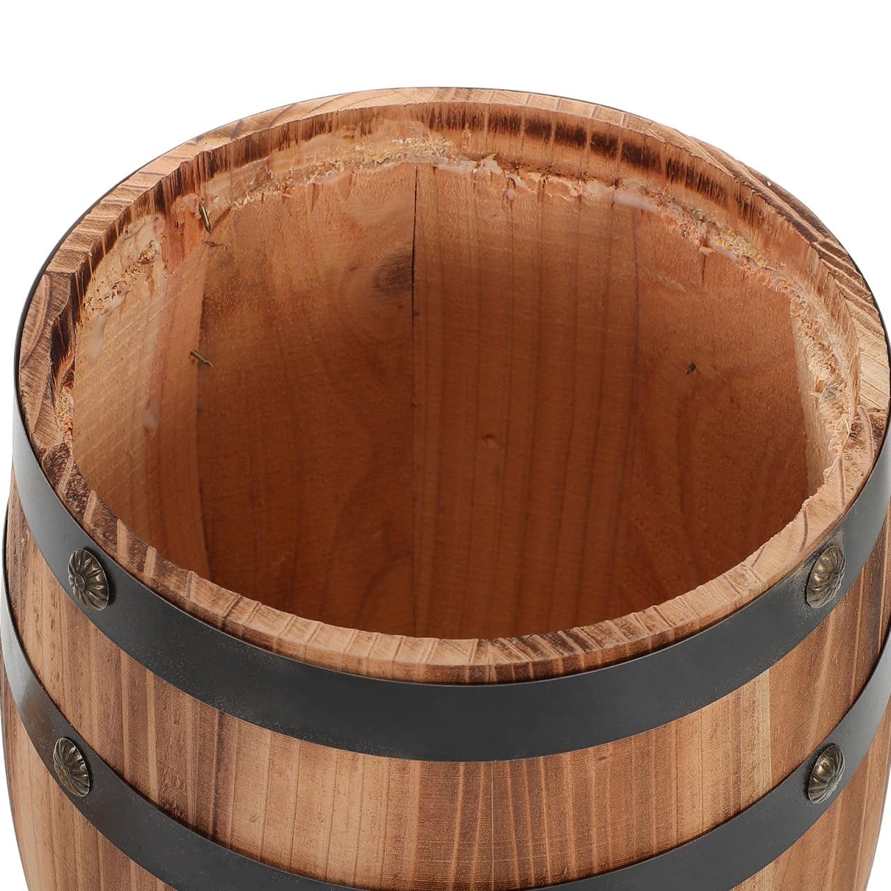 OUNONA Vintage-Besteckhalter Aus Karbonisiertem Holz Fassförmiger Aufbewahrungseimer Für Küchenutensilien Gabelhalter Löffelhalter Und Essstäbchen Platzsparend Für Küche Büro Oder Restaurant