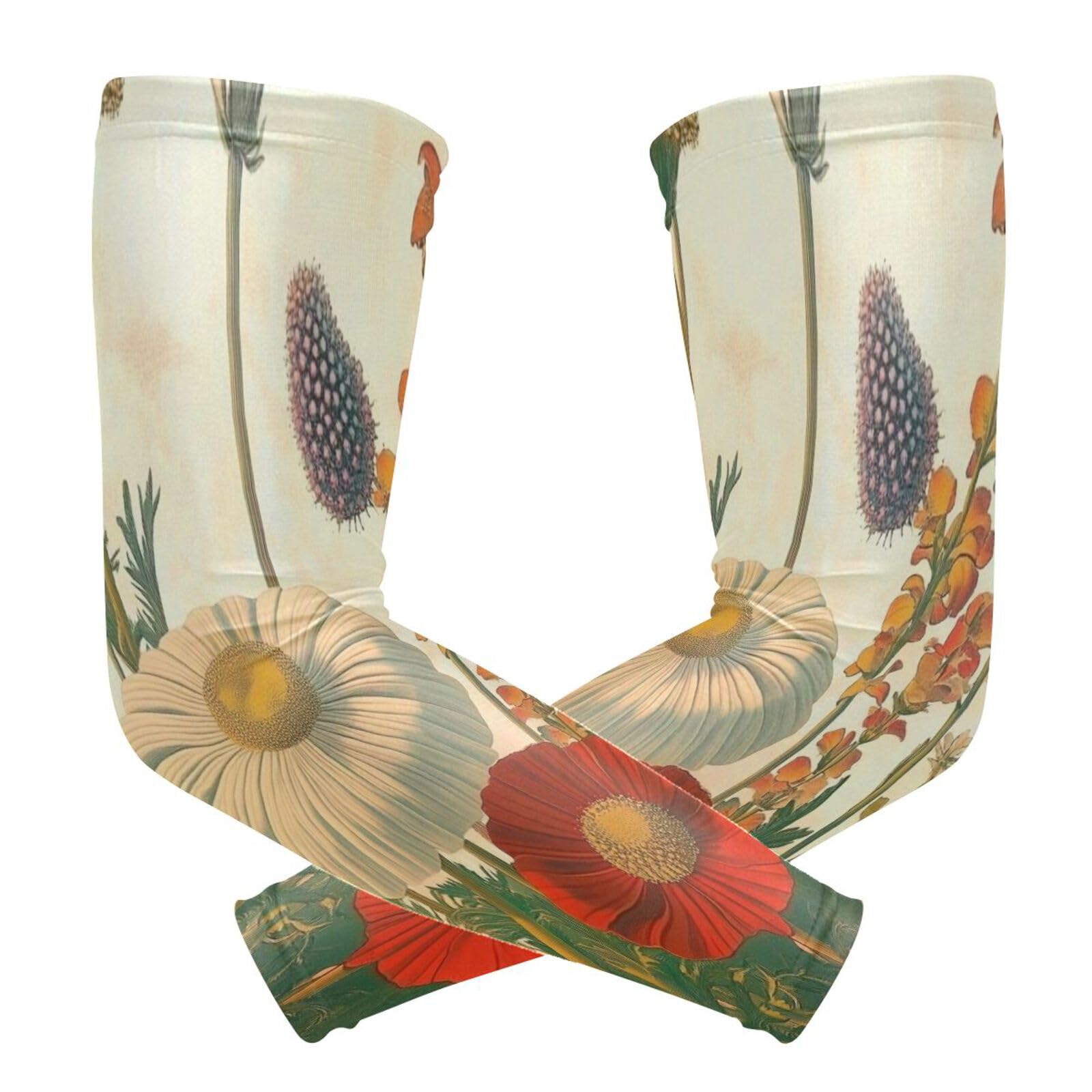 Kigai Poppy Flowers UV Sun Protection Arm Sleeves for Men Women Cooling Compression Sports Arm Sleeves Tattoo Cover Up