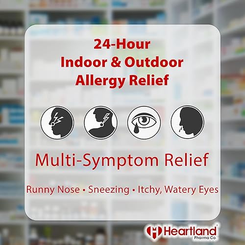 Miniatura 4 de Loratadine - Tabletas para aliviar la alergia de 10 mg que no causan somnolencia durante 24 horas para alergias en interiores y exteriores, (2, 120