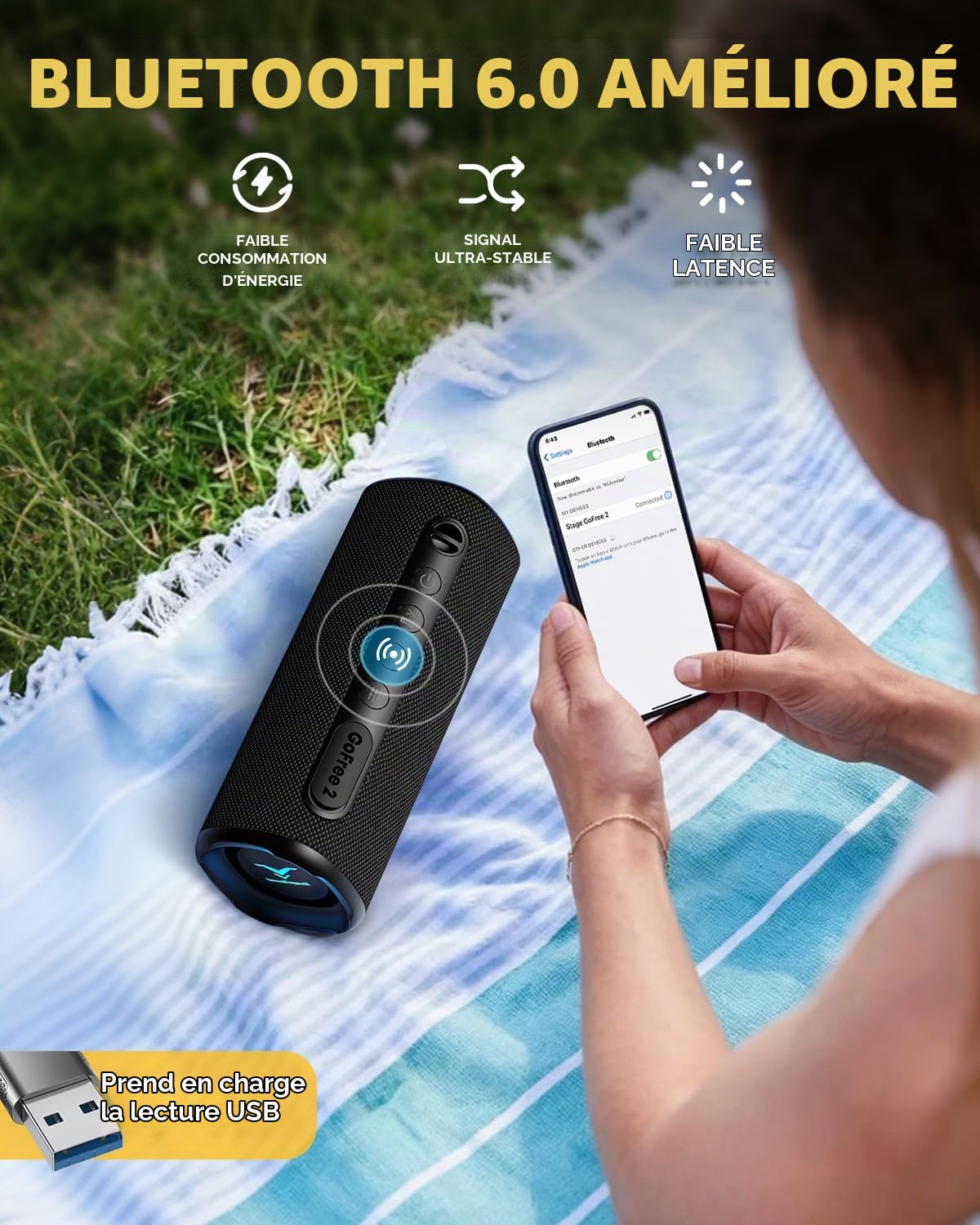 StageSound 25W Enceinte Bluetooth Portable, Son Puissant, Étanche IP67