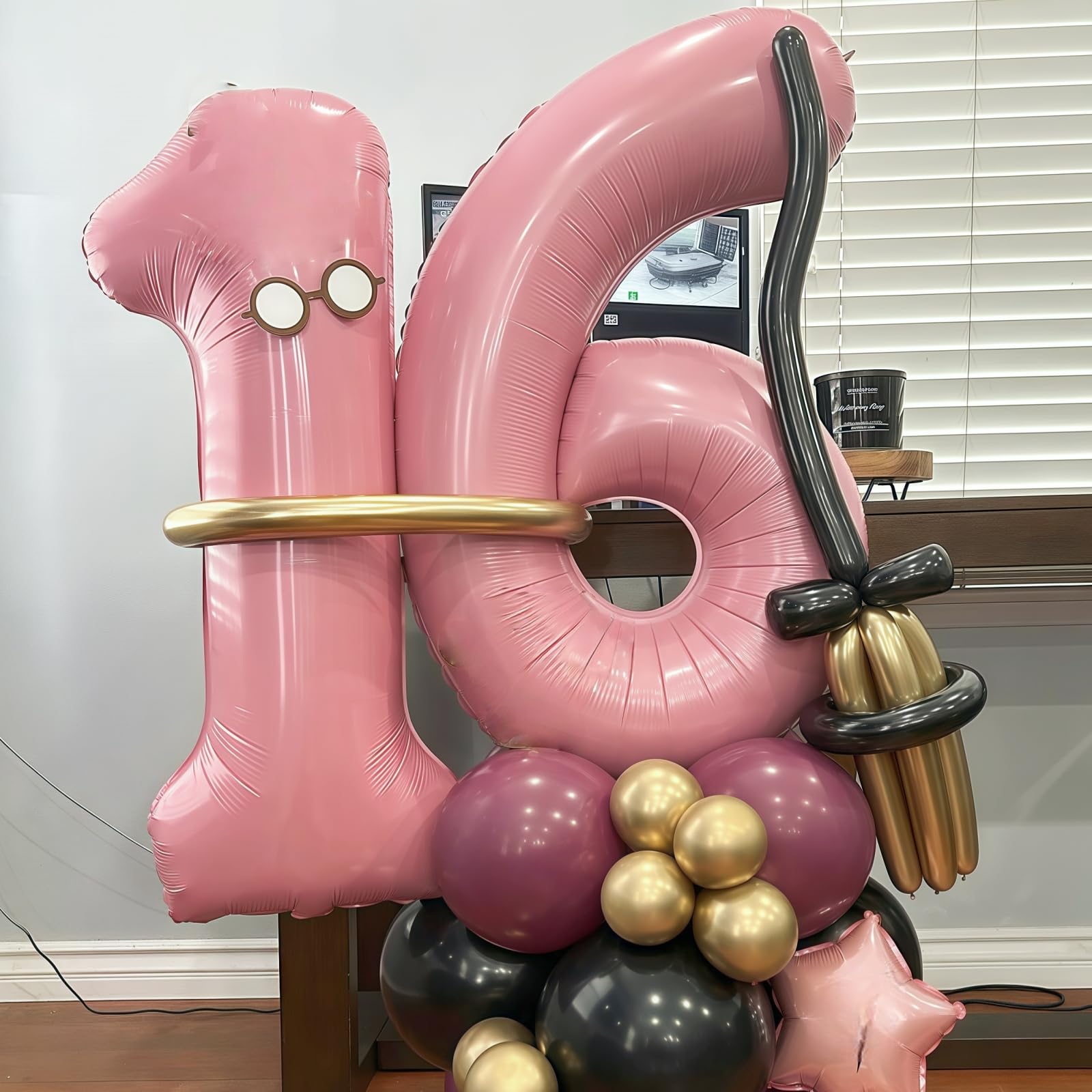 16. Geburtstag Ballons – 101,6 Cm Große Silber-Zahl, Inkl. 2 Sternen-Ballons, Party-Deko-Set