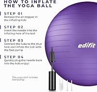EDIFIT fitball gimnasztikai labda pumpával - lila - 65 cm 2