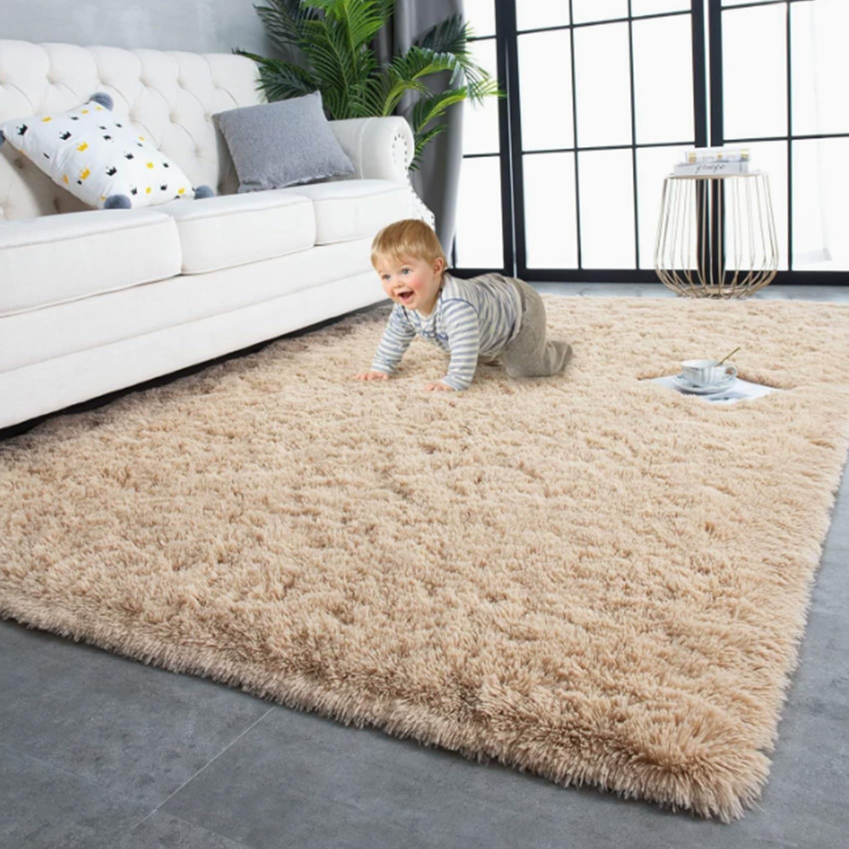 Tapis de salon moelleux de haute qualité tapis lavable 210x280 pour intérieur raffiné