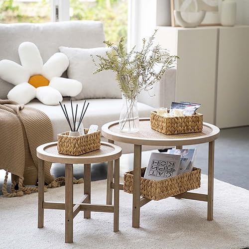 Miniatura 4 de FairyHaus Cestas de jacinto de agua y cestas de mimbre de plástico con forro