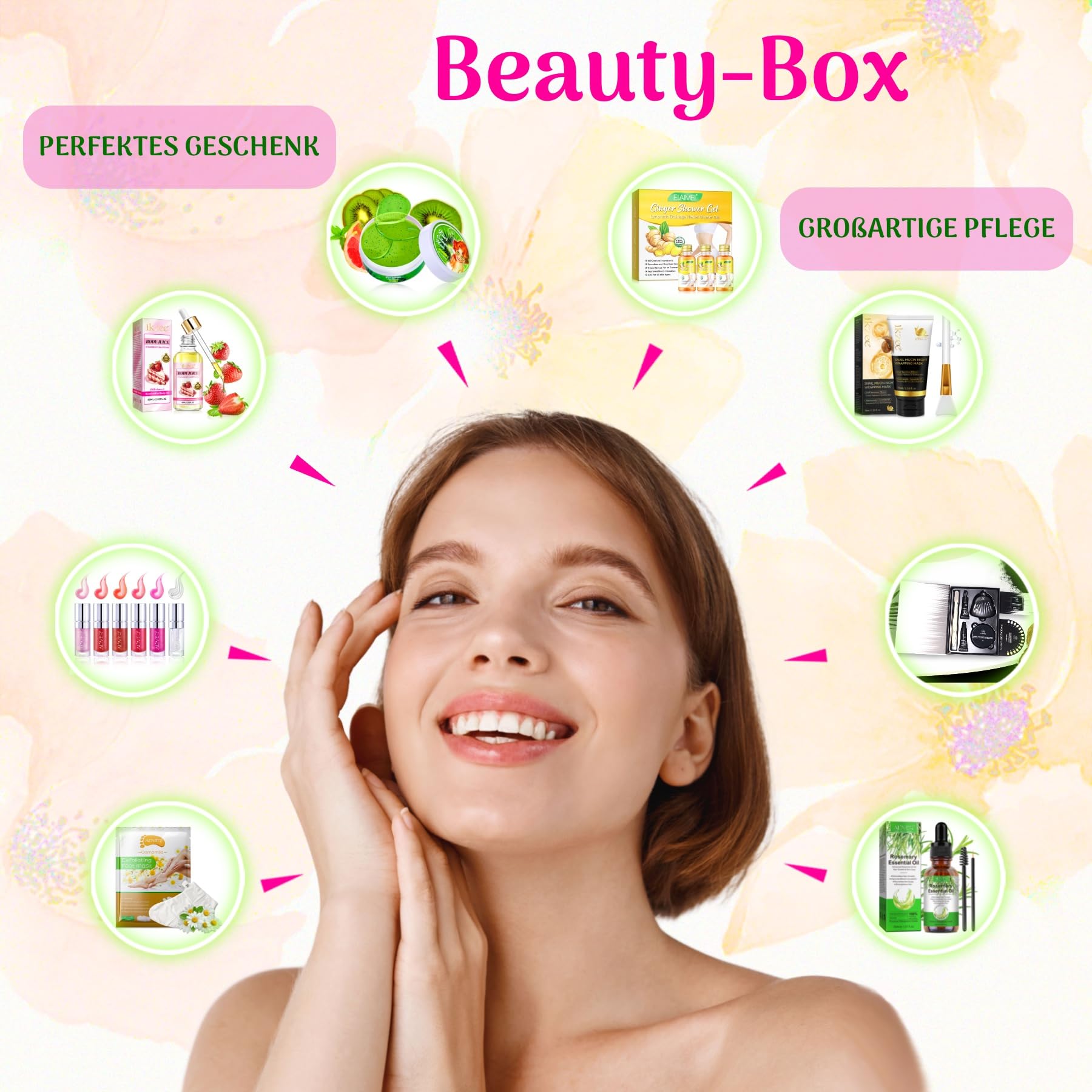 P-Beauty – pielęgnacja twarzy, pielęgnacja ciała i kosmetyki – Beauty Box z 10 luksusowymi produktami do pielęgnacji skóry i włosów – pudełko za 39,99 € zamiast 105 € – wysokiej jakości zestaw
