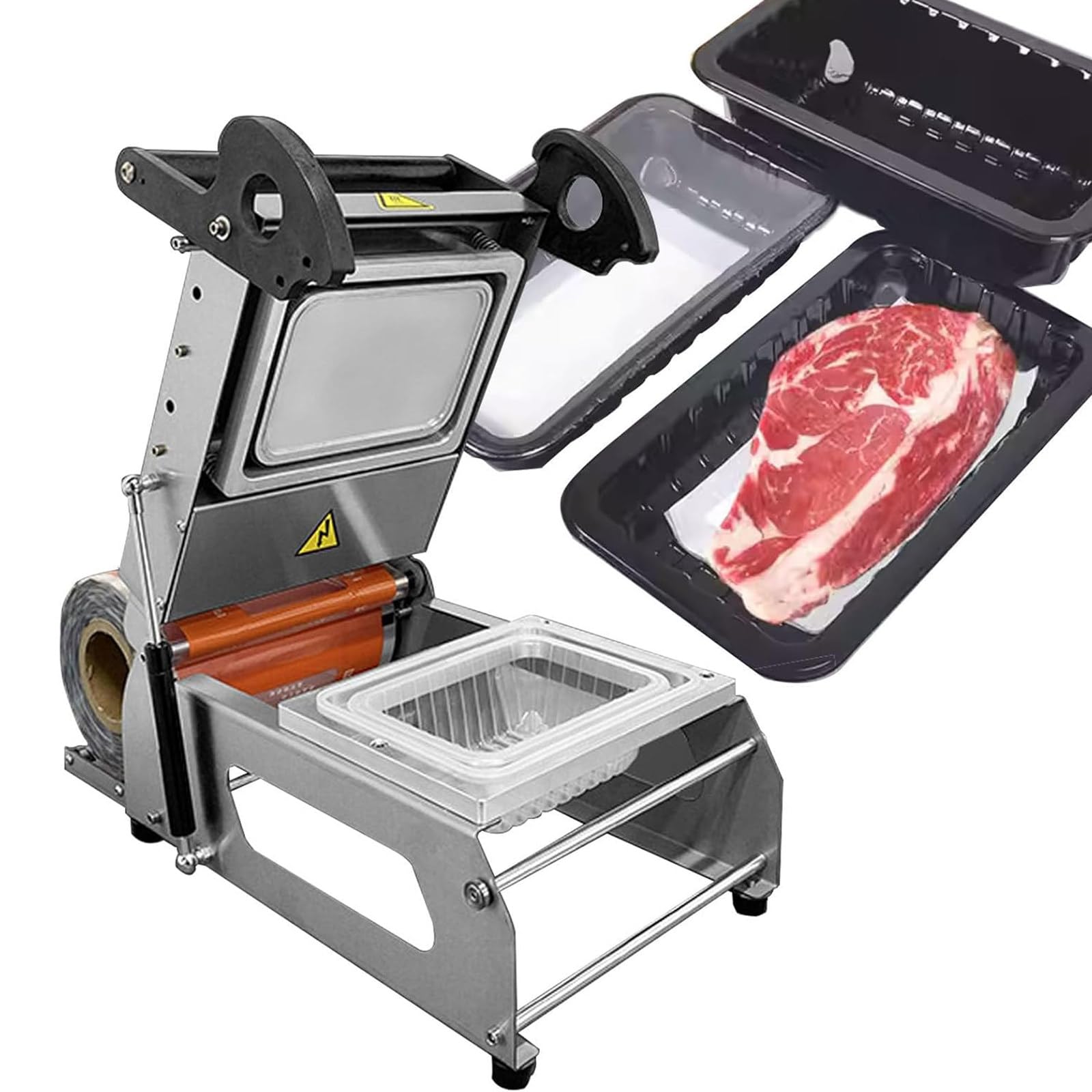Semi-Automatic Tray Food Sealing Machine, Manual Tray Sealer, Lunch Box Packaging Machine, Food Container Sealing Meal Packing Machine for Restaurants 320mm