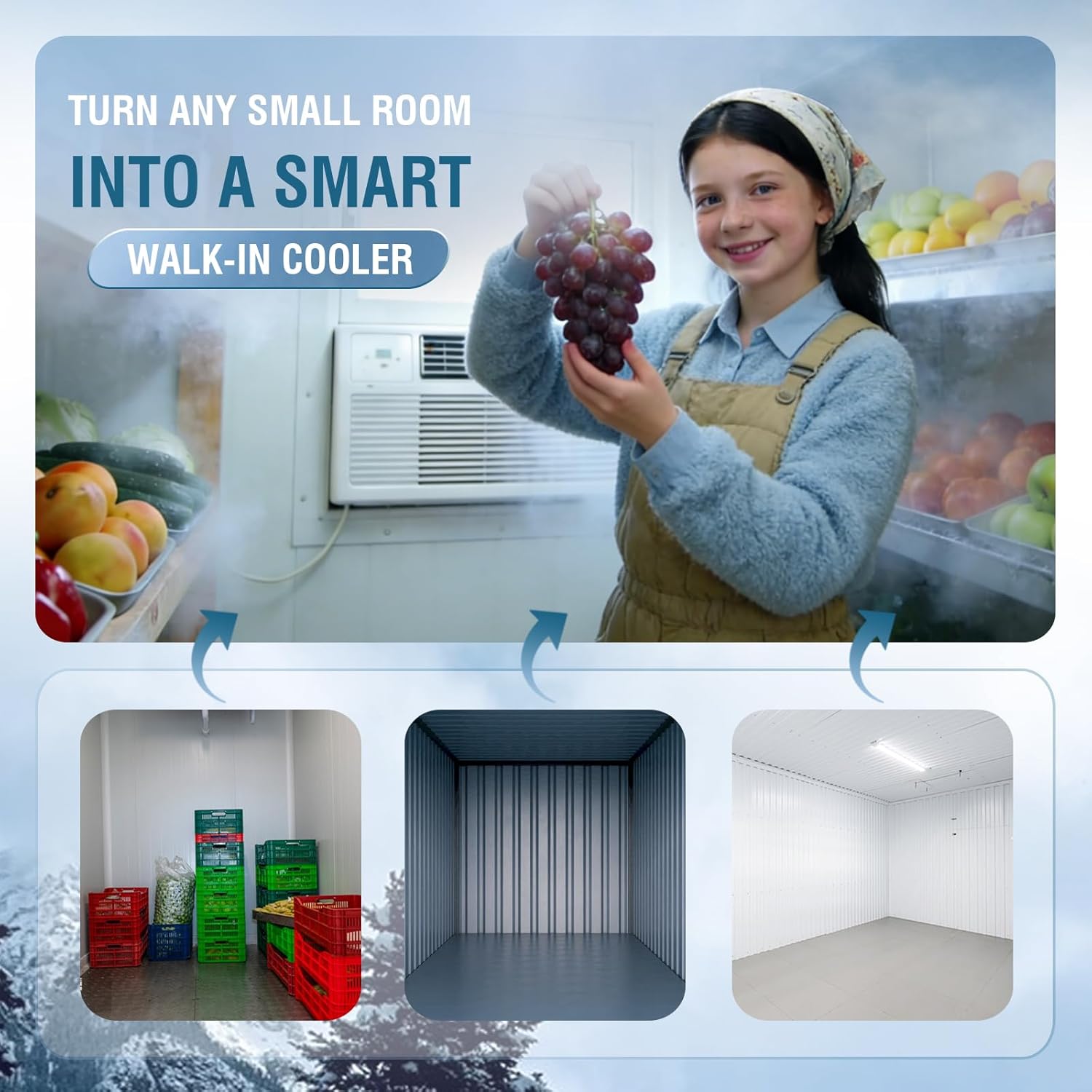 Cooler Control for Window AC Unit, Smart Temperature Control for DIY Walk-in Cooler, 33°F–65°F Adjustable for Meat, Garden Produce, Flowers, and Drinks