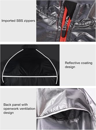 Men's Rain Jacket Packable Waterproof Lightweight Rain Gear for Hiking Cycling