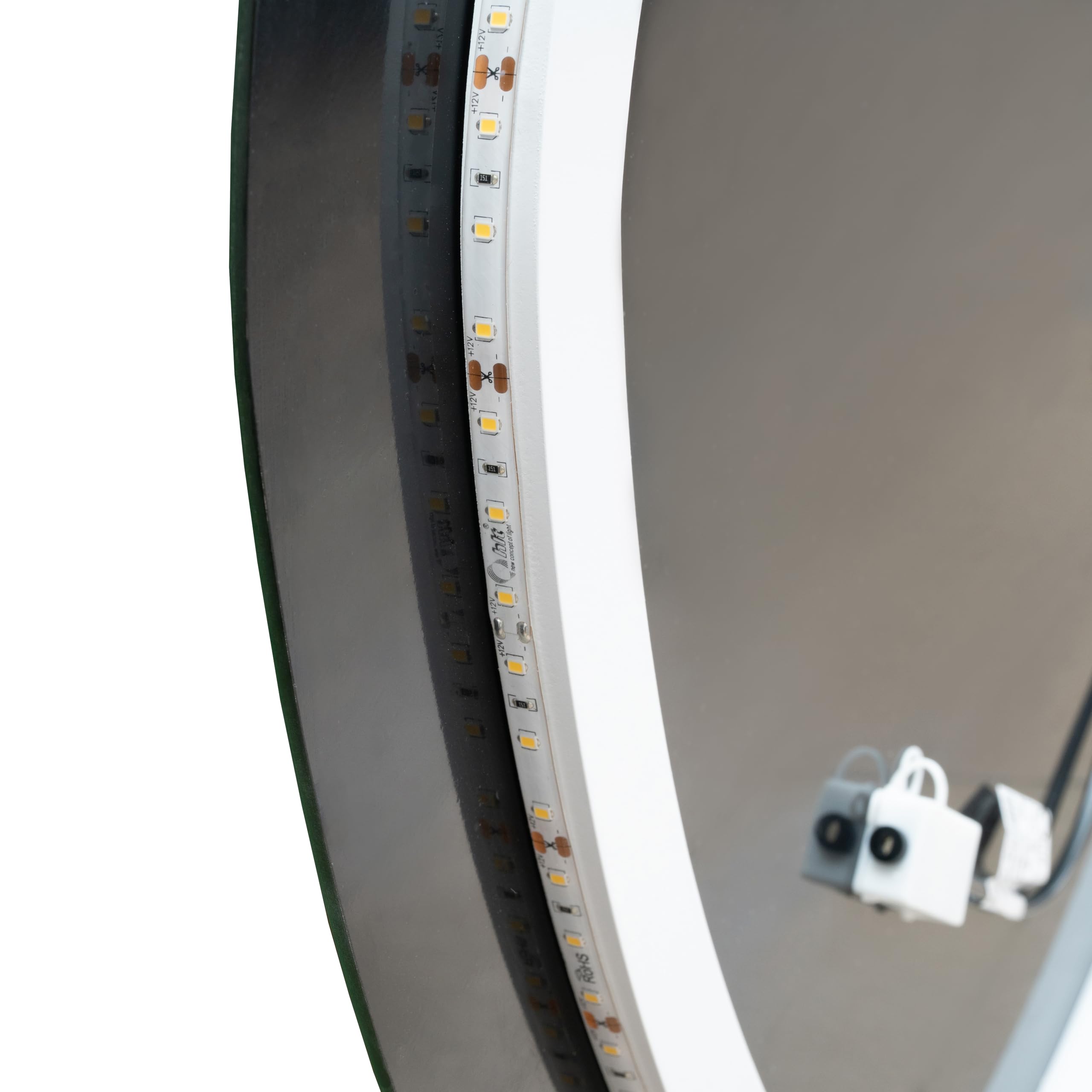 BD ART - Specchio da parete – rotondo Ø 70 cm – con illuminazione a LED – Colore della luce caldo 3600 K, IP44 – grande