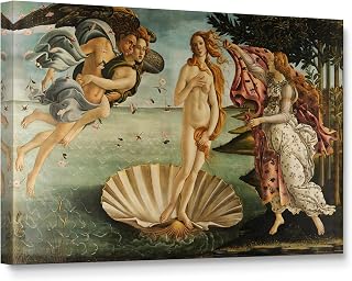 Niwo ART - The Birth of Venus, World's Most Famous Paintings Series, Canvas Wall Art Home Decor, Gallery Wrapped, Stretched, Framed Ready to Hang (18"x12"x1.5")