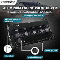 Vista 4 de Kit de cubierta de válvulas de motor de aluminio con junta, pernos, tapa de llenado de aceite Compatible con Chevy Cruze 2011-2016, Sonic 2012-2018