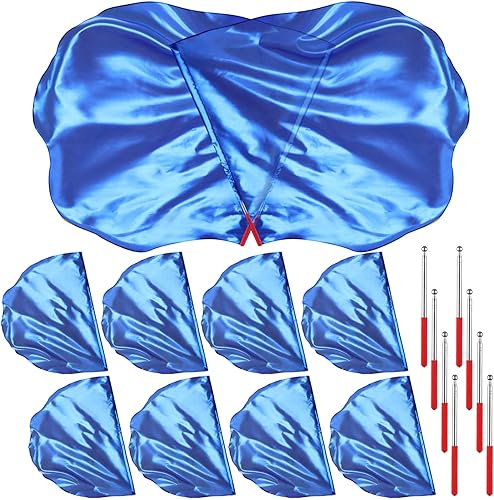 Juego de 8 banderas de baile de adoración con 8 piezas de barra escalable de 29.5 x 39.3 pulgadas, banderas de iglesia de alabanza semicírculo, alas
