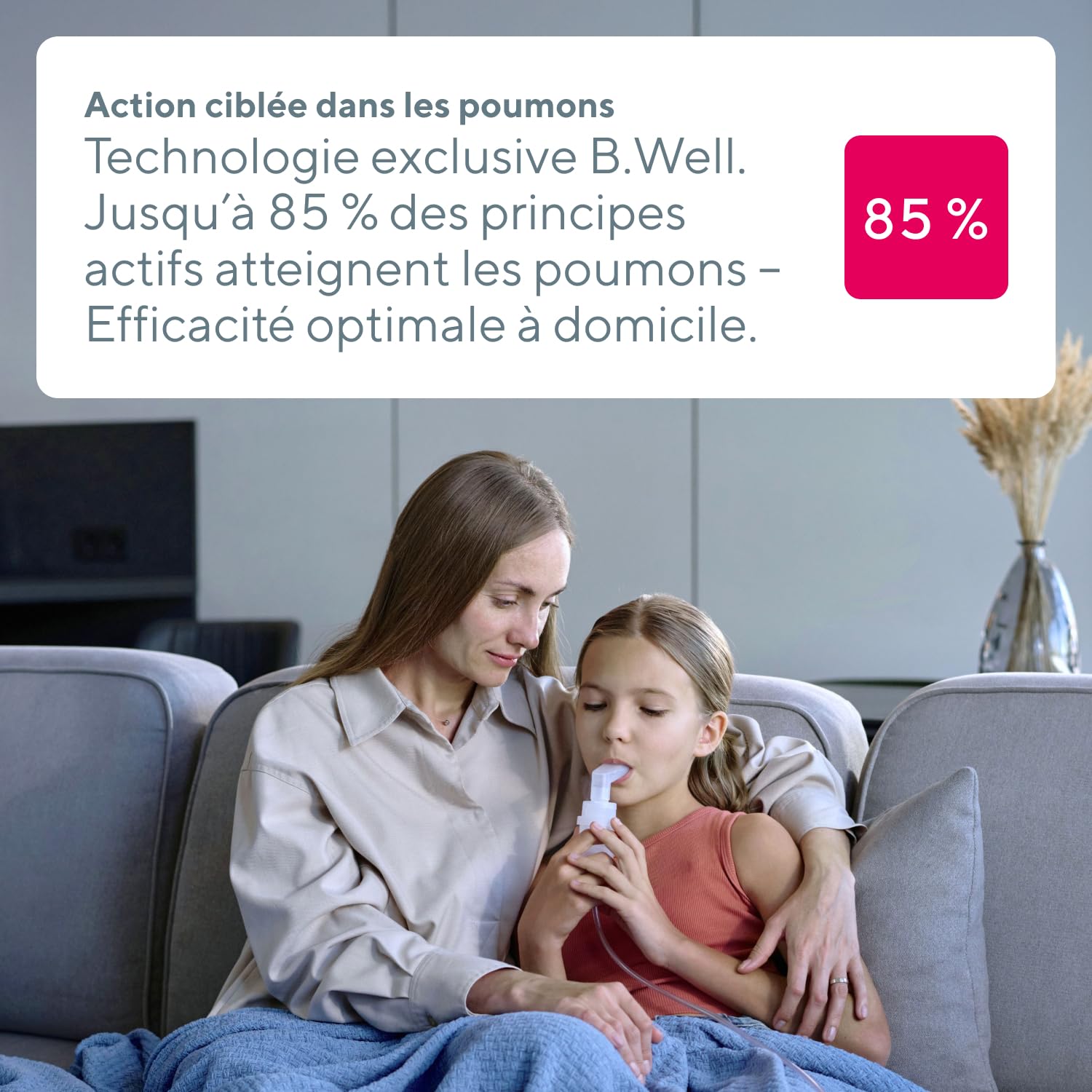 B.Well Swiss - Nébuliseur Médical et Inhalateur MED-130 – Thérapie respiratoire, débit réglable, particules fines 2,1 µm, enfants & adultes – Qualité Suisse, masques et embout buccal