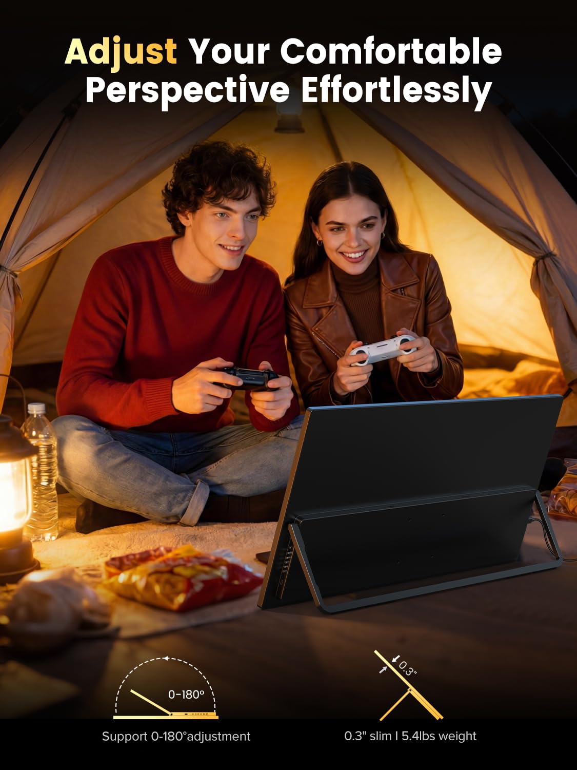 UPERFECT Portable Gaming Monitor 24.5" 240Hz 0.1ms FreeSync 500Nits 2000:1 | 100%sRGB USB-C & MINI HDMI, VESA & 180° Ständer, Großer Zweitbildschirm mit Tragetasche für Laptop, PC und Spielkonsole