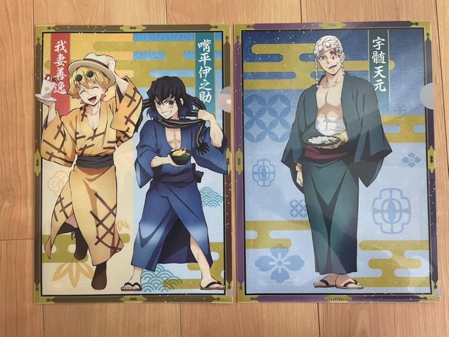 鬼滅の刃 フードコラボ クリアファイル セット 煉獄 宇髄 竈門 我妻 嘴平 牛角 鬼滅の刃 コラボ クリアファイル 【冨岡＆胡蝶＆宇髄＆煉獄