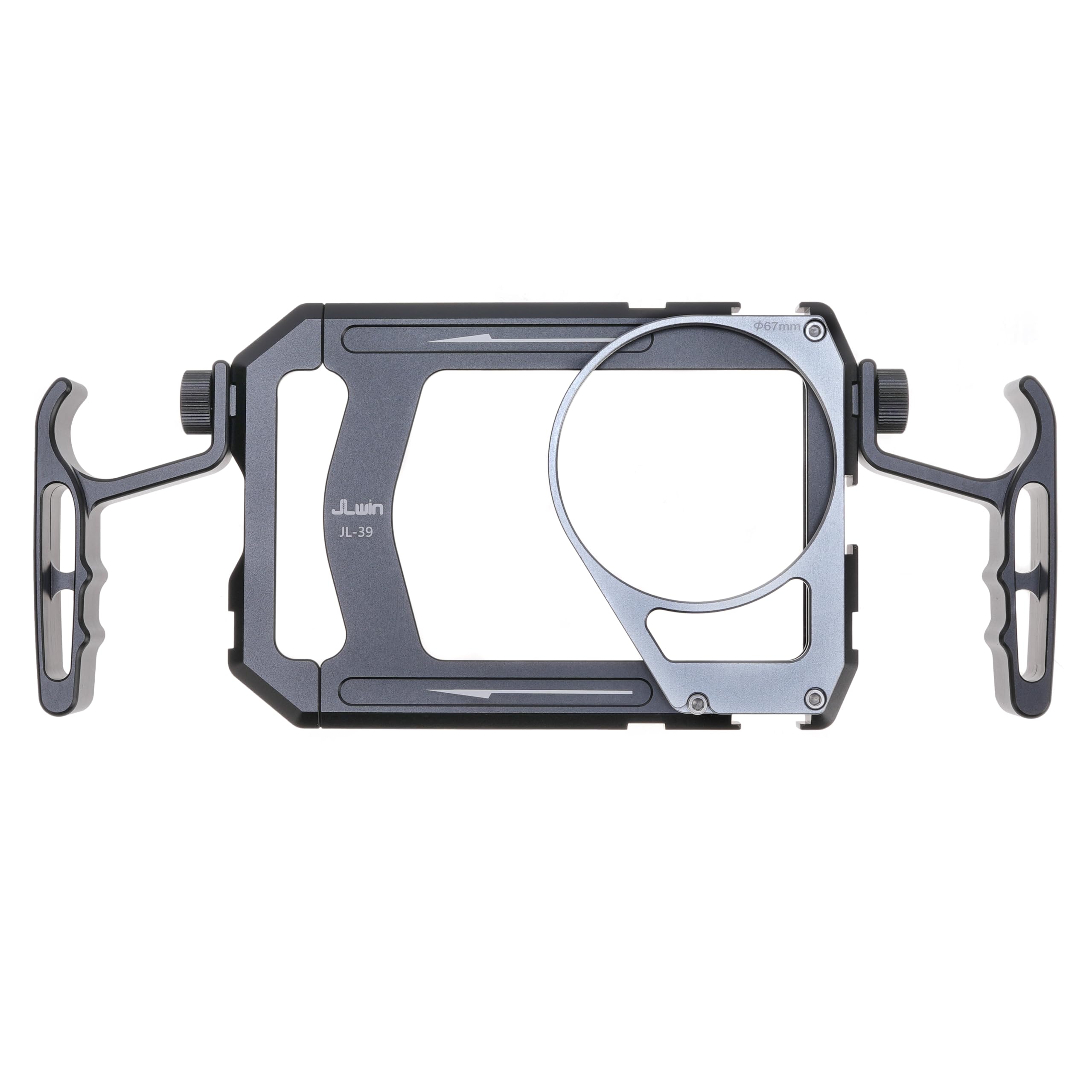 FOTGA Smartphone Video Rig, jaula para teléfono móvil, estabilizador con mango, filtro de 67 mm, adaptador de objetivo para jaula de vídeo móvil universal, compatible con iPhone