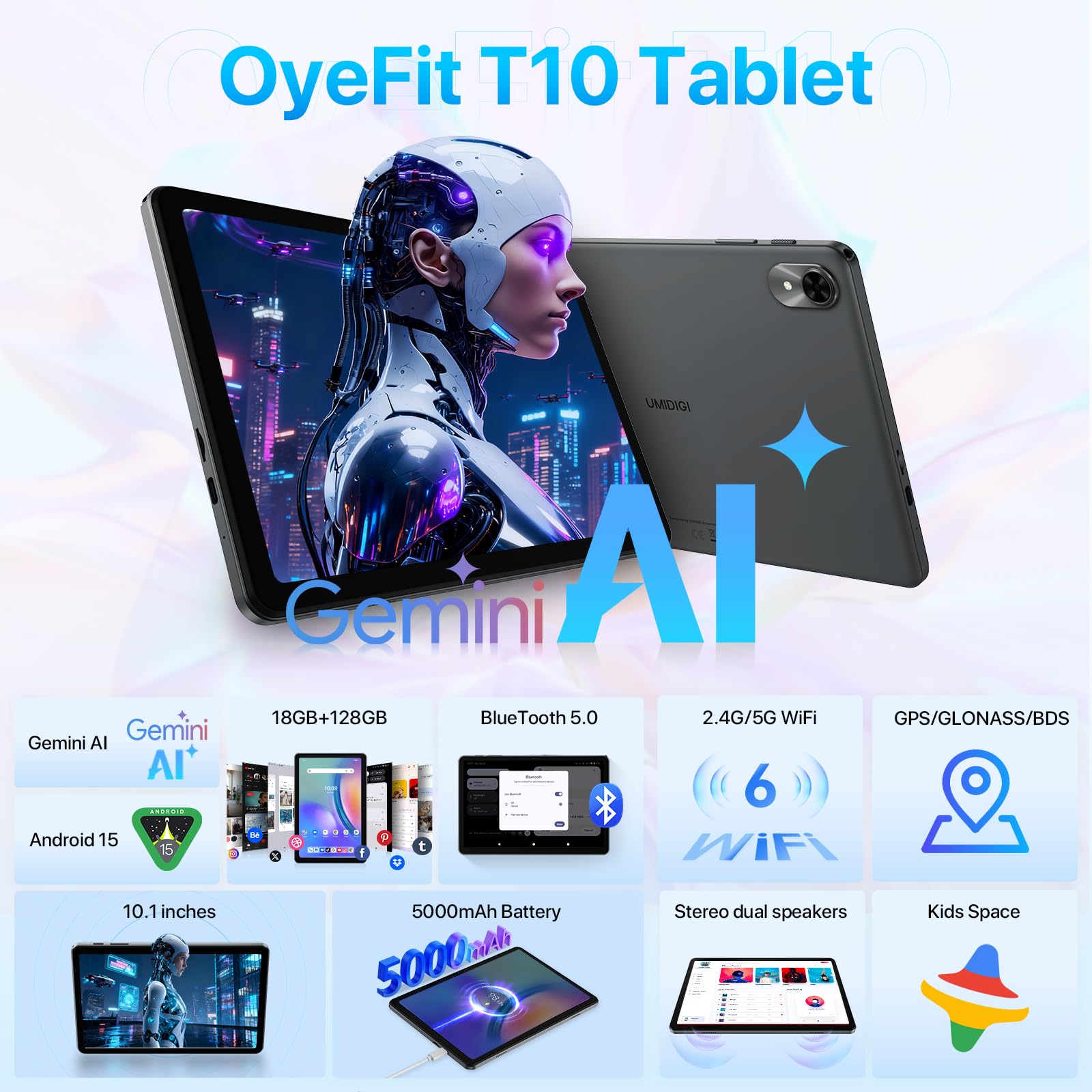 Tablet o primeiro Android 15 do mundo com Gemini AI, 10,1