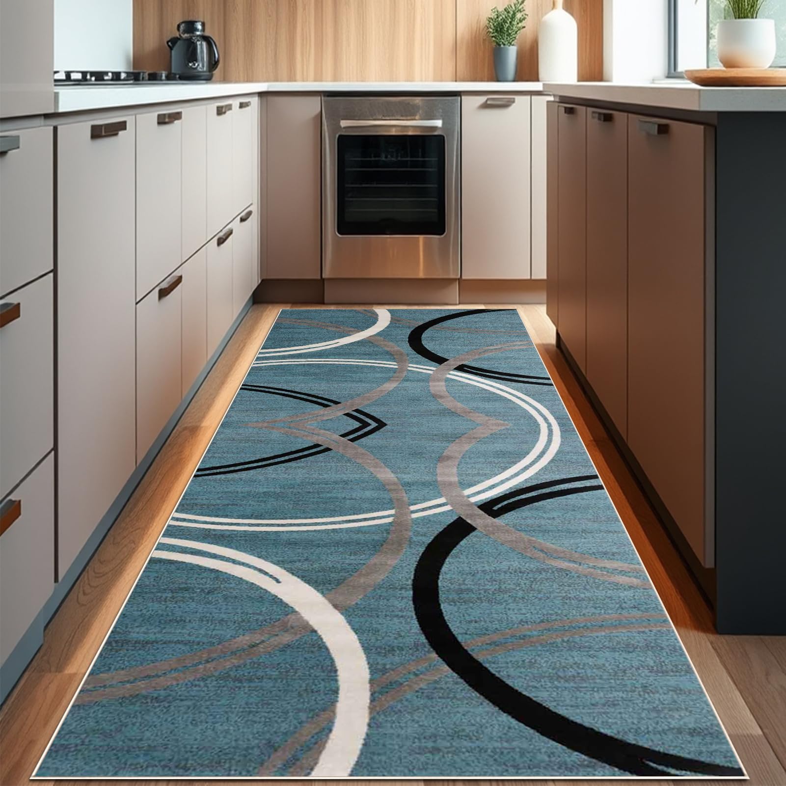 Tehocwiz Runner Rugs for Hallway, Non Slip Carpet Runners Washable Kitchen Rugs, Kitchen Runners, Narrow Rugs, Carpet Runners Rugs for Entryway Laundry Room Hallway Kitchen 60 x 400 cm
