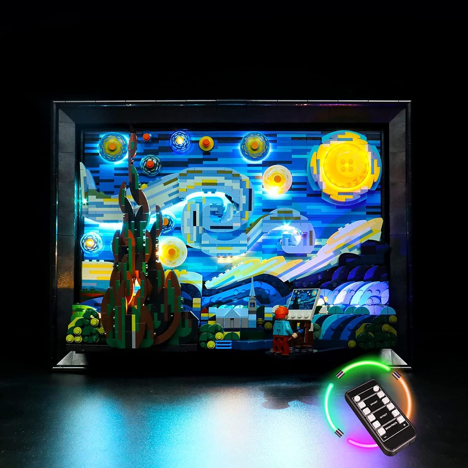 Light Kit for Lego 21333 Vincent Van Gogh - The Starry Night (Lego Not Included), DIY Lighting for Lego Starry Night Remote Control Version