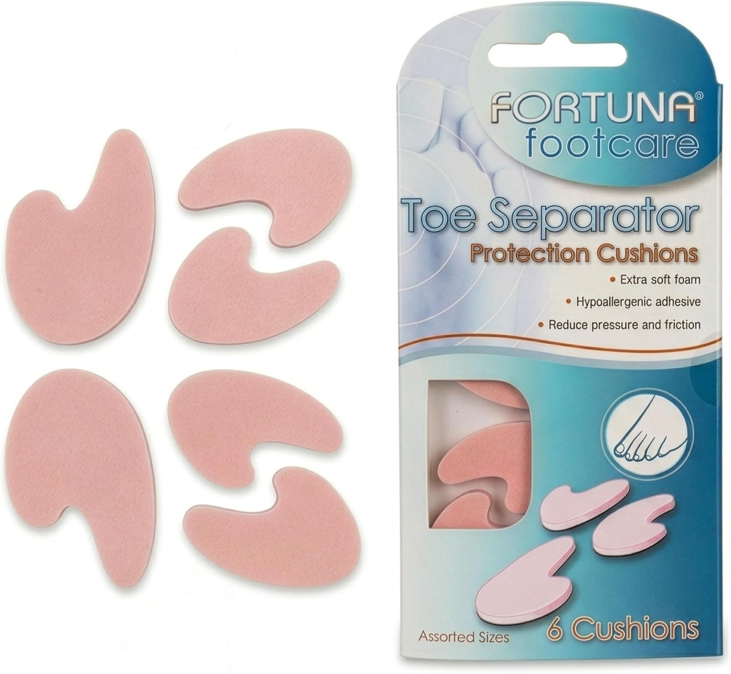Pack of 6 Foam Toe Separator Protection Cushions