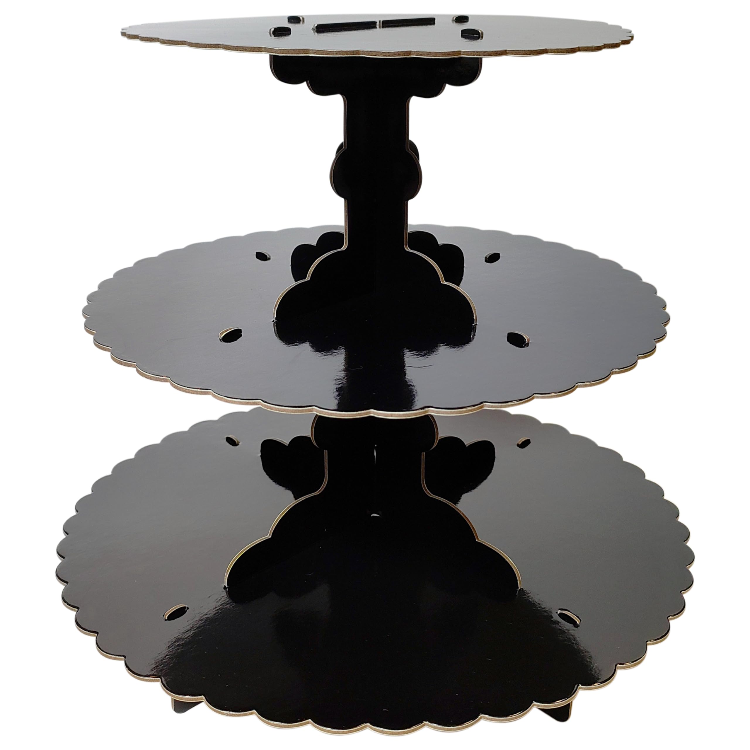 Présentoir à cupcakes noir 3 étages pour organiser un buffet de mariage