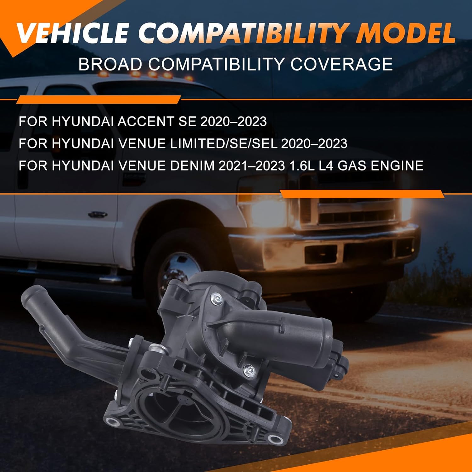 Coolant Thermostat 25600-2M052 256002M052 Compatible with Venue Accent Venue Elantra Creta 2018-2023 After-Market Parts