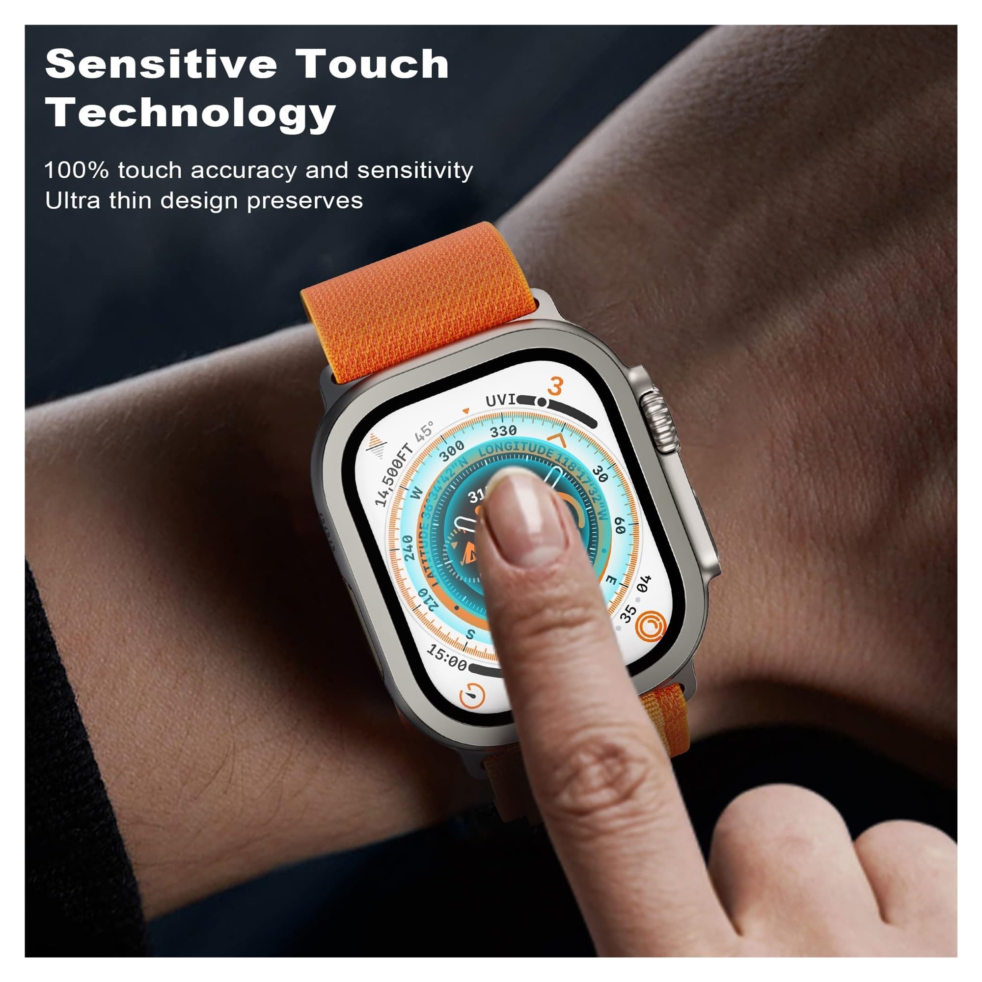 Pellicola protettiva in vetro temperato per Apple Watch Ultra 2 da 49 mm, antigraffio, HD, con paraurti in metallo, accessorio per iWatch Ultra da 49 mm