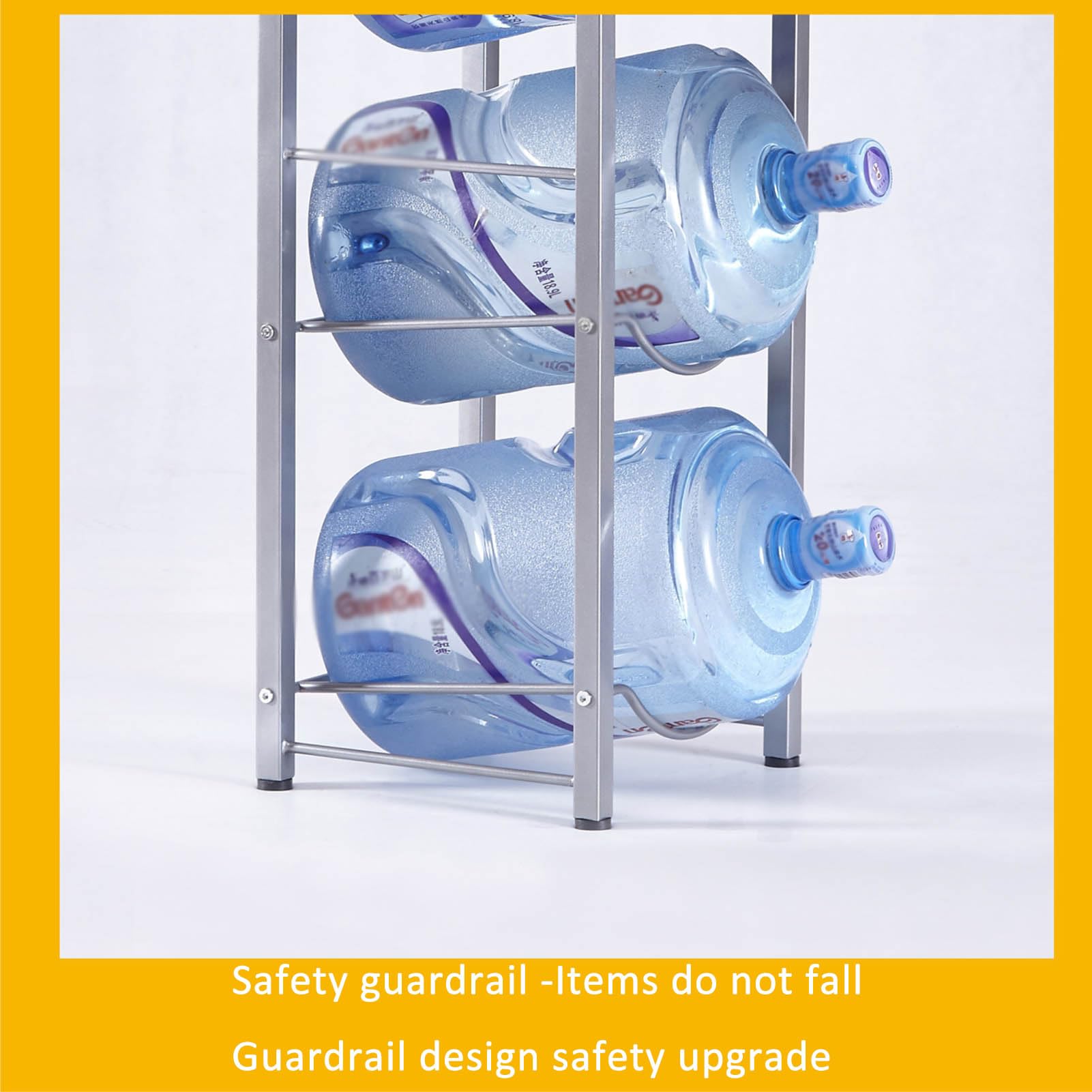 Soporte desmontable de doble fila para botellas de agua y enfriador de botellas de agua, estante que ahorra espacio para el hogar, cocina y oficina, ideal para almacenamiento de agua mineral