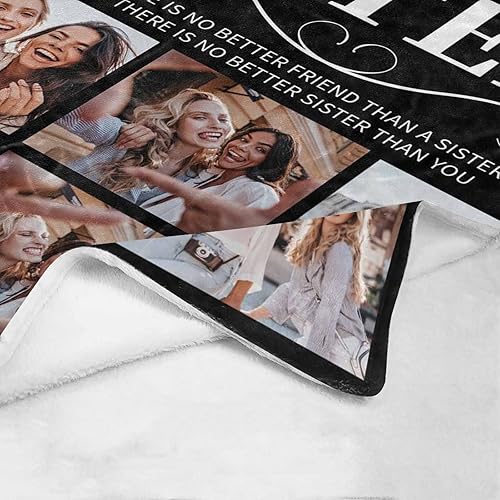 Miniatura 9 de Regalos de cumpleaños para mujeres, manta de amistad personalizada con tus fotos, manta personalizada con mis propias imágenes para hermanas,