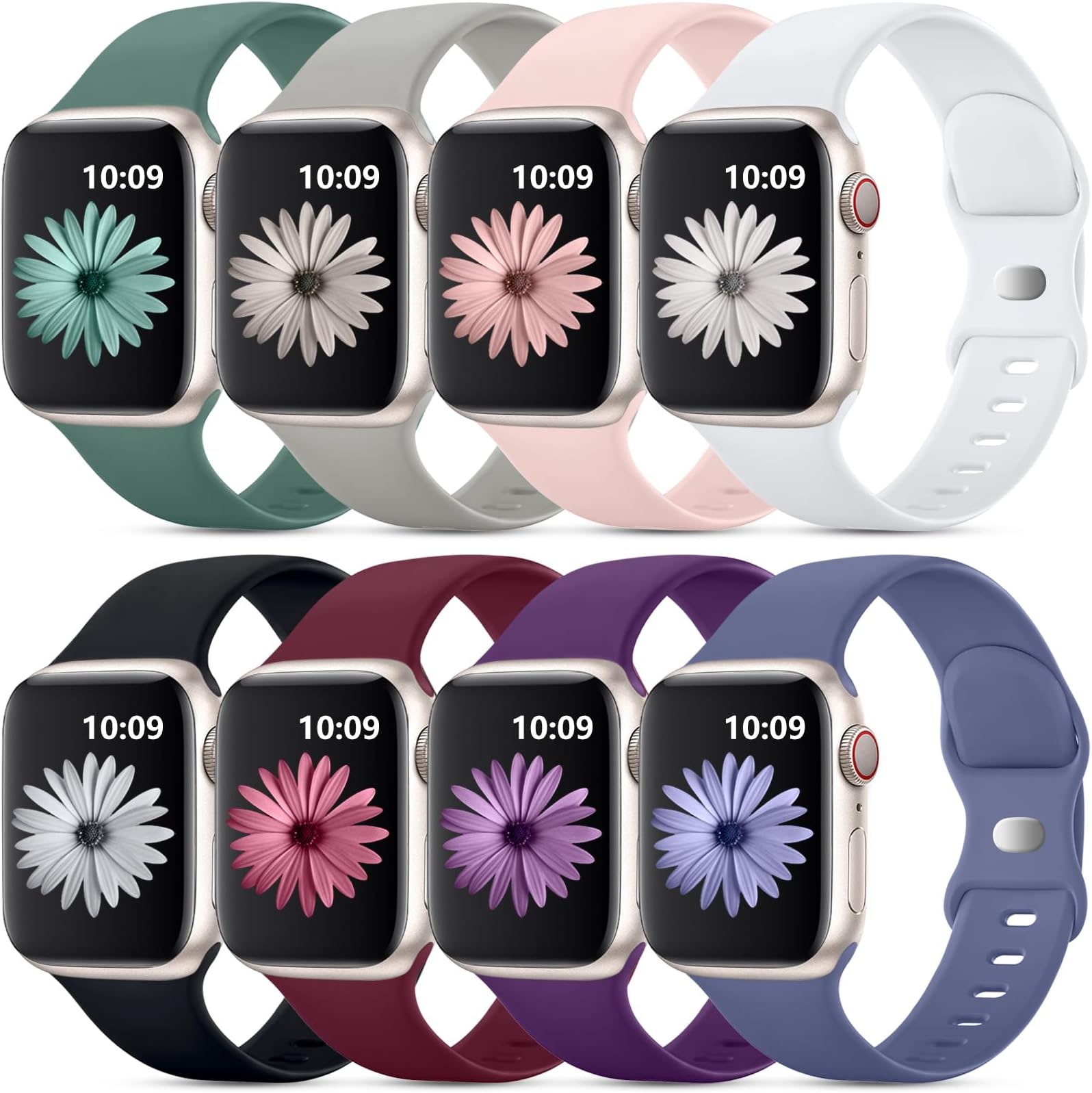 DaQin 8 Pack Silicone Bands for Apple Watch Band