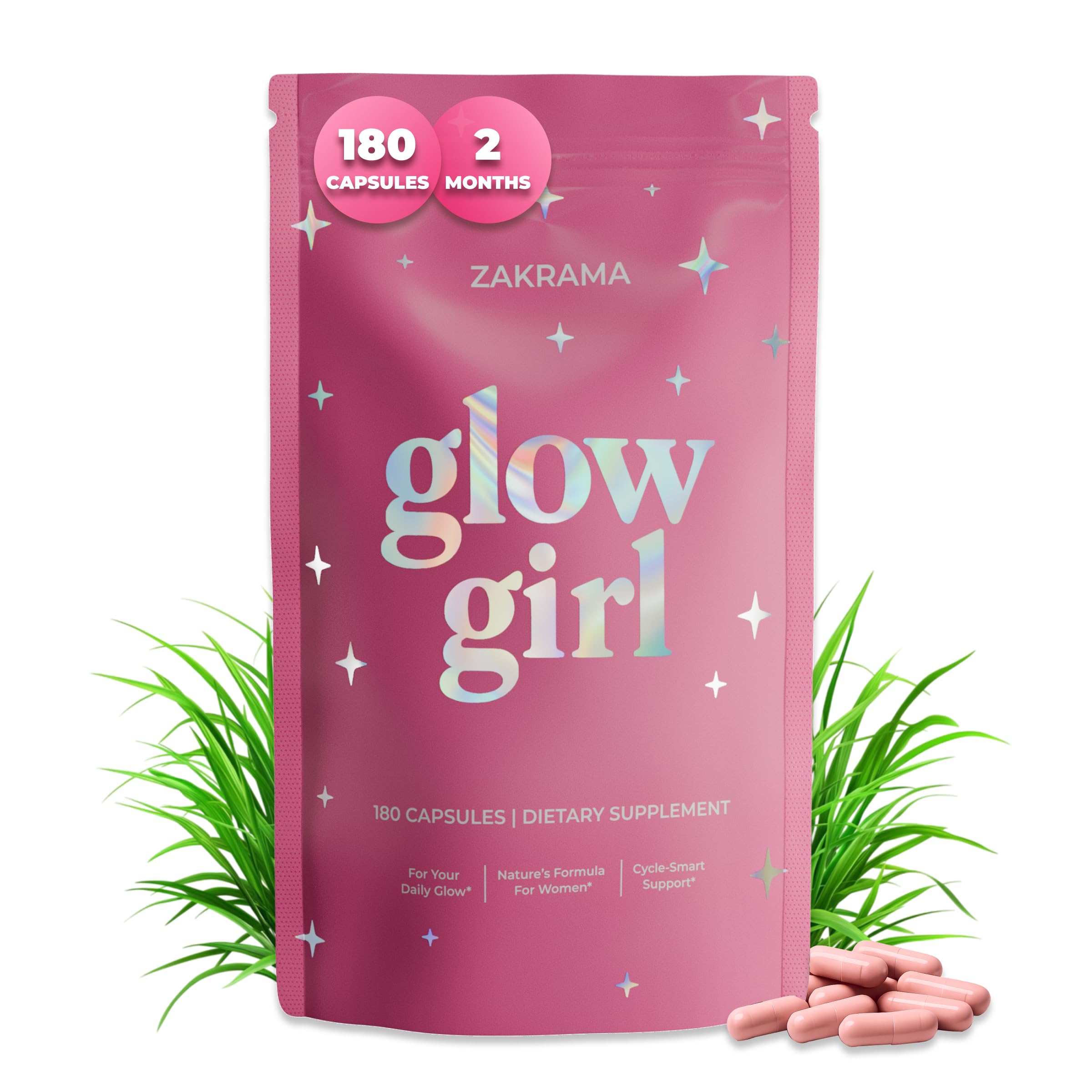 Beef Organ Supplement for Women – Grass-Fed Beef Liver, Ovary, Uterus & Organ Complex for Hormone Balance, Energy & PMS Support – Pasture-Raised + Vitamin C – 180 Capsules | Glow Girl | Zakrama