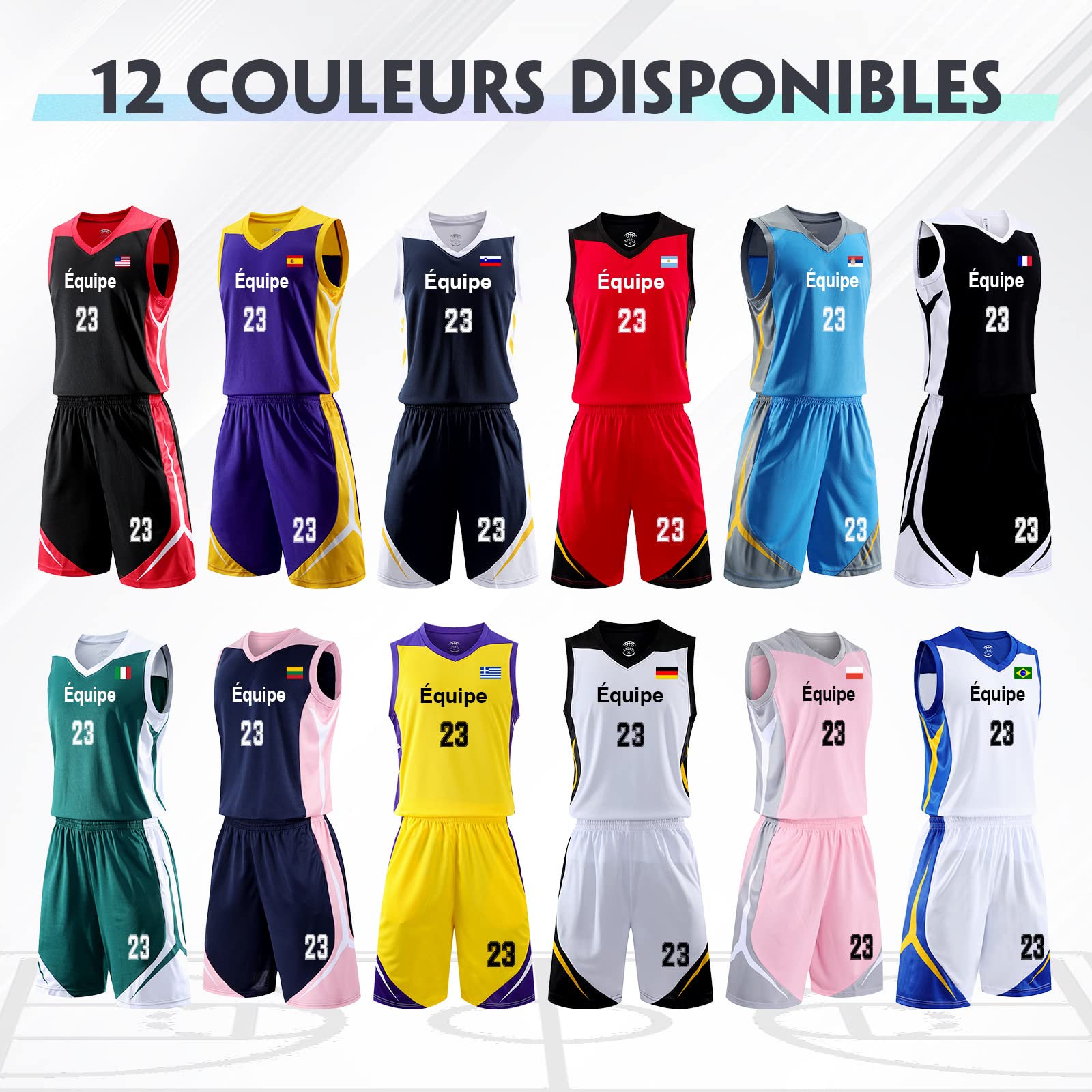 Personnalisé Maillots De Basketball Homme Ensemble Tenue Basket Enfant et Court pour garçons