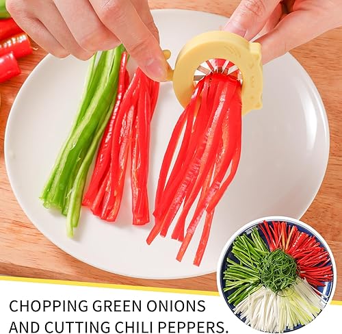Miniatura 5 de Trituradora de cebolla verde, 12 cuchillas de acero inoxidable, herramienta de corte de cebolla verde, cortador de trituración de cebollas,