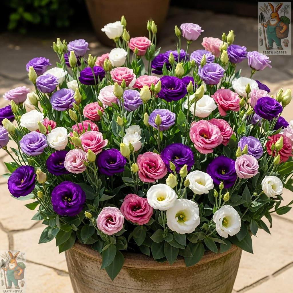 Earth Hopper 50+ SEEDS Lisianthus Flower Mix Colors Seed Pack, Easy Care & Fragrant & Air Purifying for Indoor & Outdoor Gardening-image-24