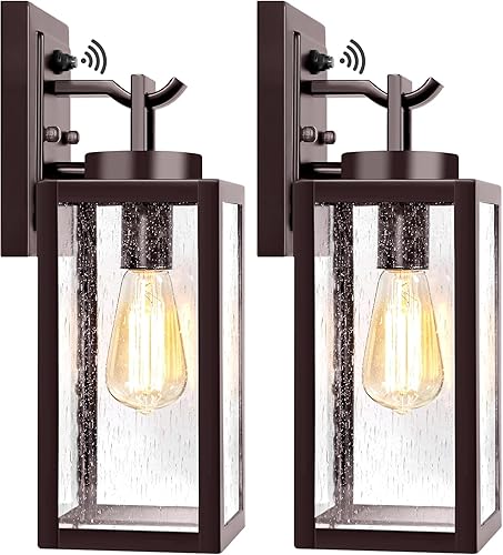 Miniatura 8 de Paquete de 2 faroles de pared para exteriores del atardecer al amanecer con sensor accesorios de luz exterior para porche montaje en pared 100