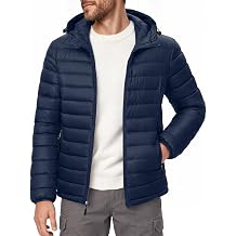 Mens Puffer Jacket Packable Lightweight Coat with Hood