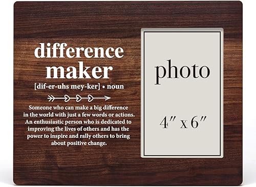 Miniatura 2 de Nurawo Regalo para hacer diferencias, regalos de agradecimiento para compañero de trabajo, jefe, mentor, maestro, marco de fotos de madera para