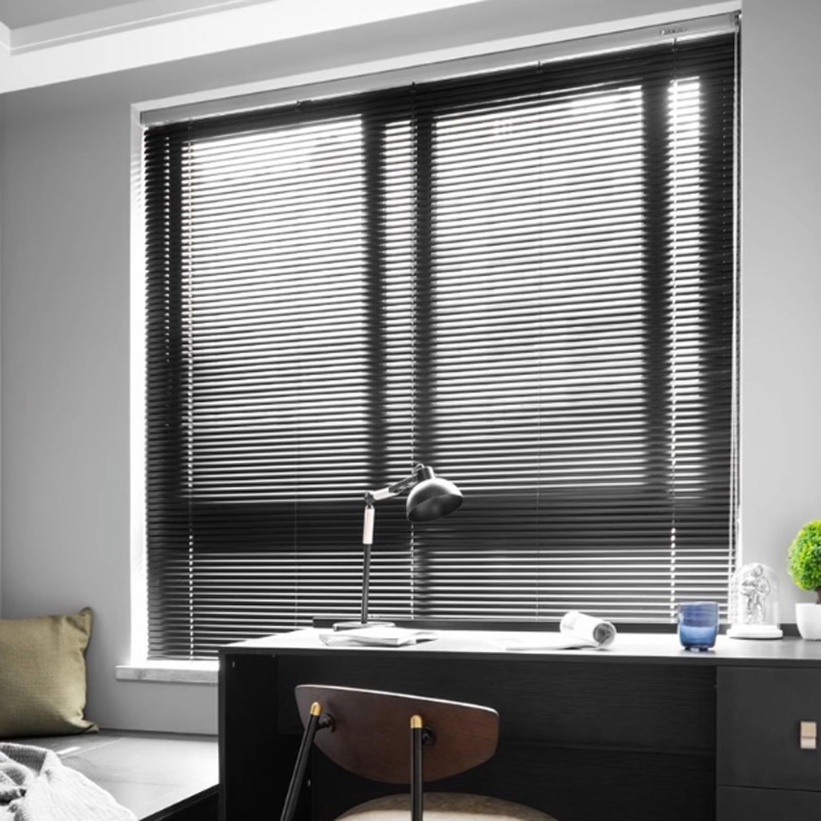 Amazon｜黒アルミ合金ブラインド遮光ブラインドベネチアンカーテン