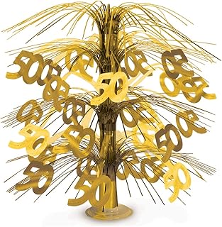 Gold 50th Cascade Centerpiece Decoration