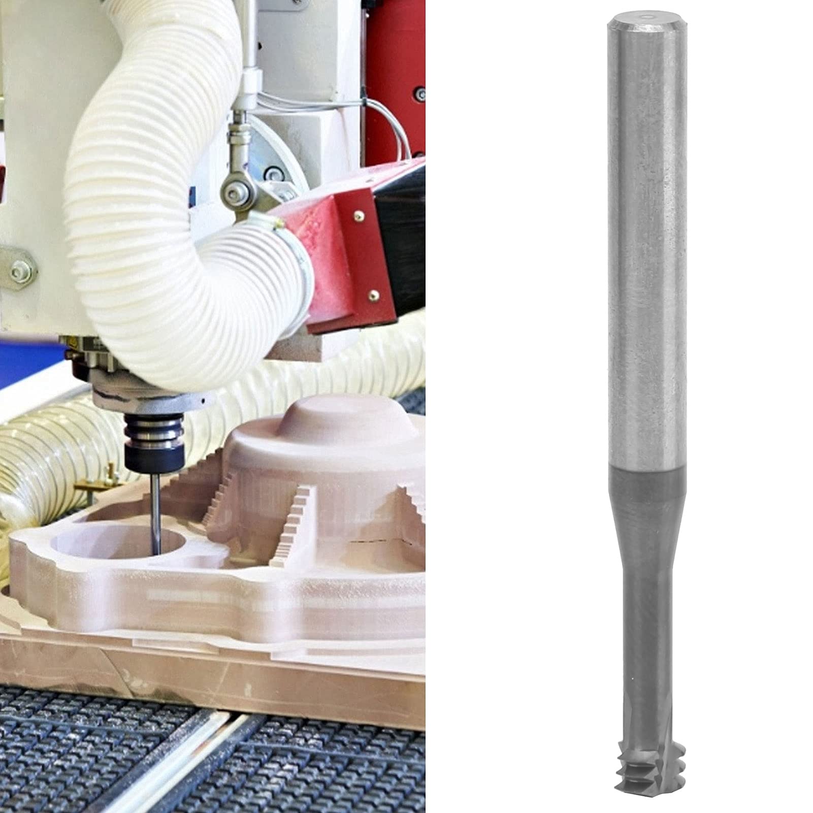 Frez do gwintów ze stali wolframowej, narzędzie do grawerowania spiralnego M8x1,25xD6x60 | Stop aluminium ze stali nierdzewnej, frez z trzpieniem 6 mm zapewniający precyzję