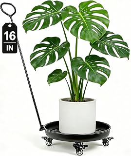 16" Rolling Planter Base with Wheels - Plant Dolly for Large Pots